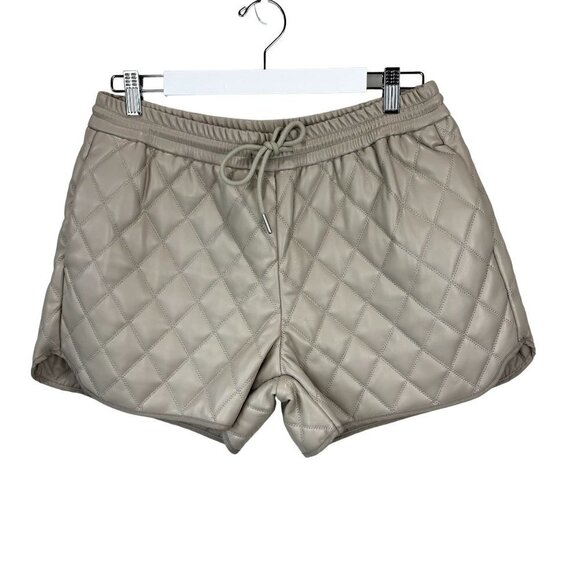 Dear John Pants - Dear John Clara Pleated Stitched Shorts Bone Vegan Leather NWT M